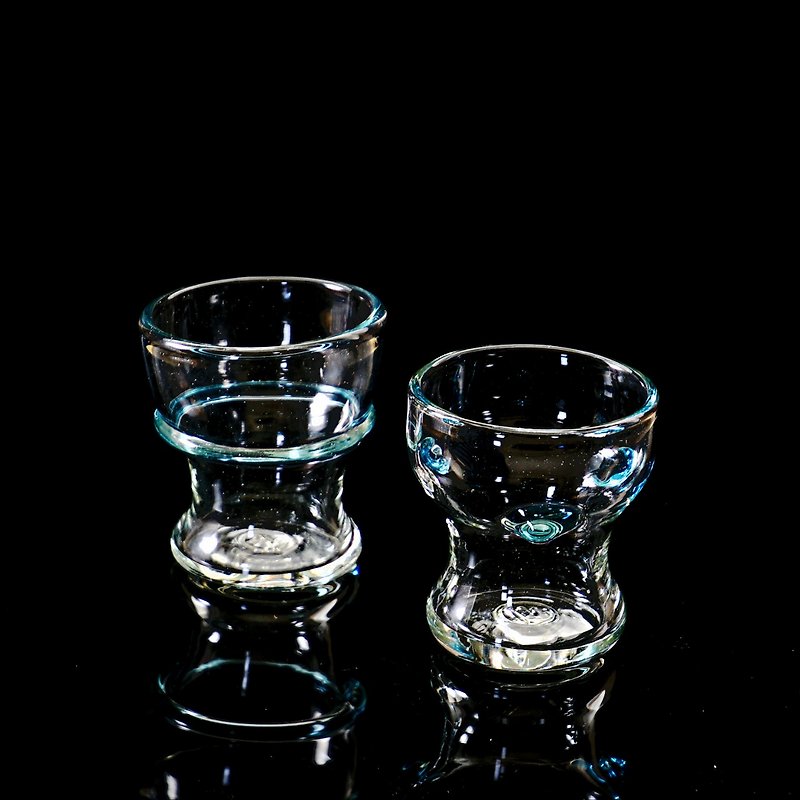 แก้ว แก้ว - Ryukyu Glass Clear Shot Glasses Set of 2 Pair Glasses Made in Okinawa_Japan