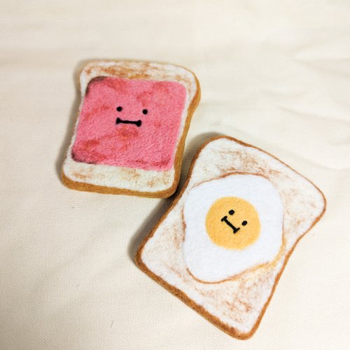 小小刺蝟手作工坊 美味早餐羊毛氈杯墊/烤土司系列