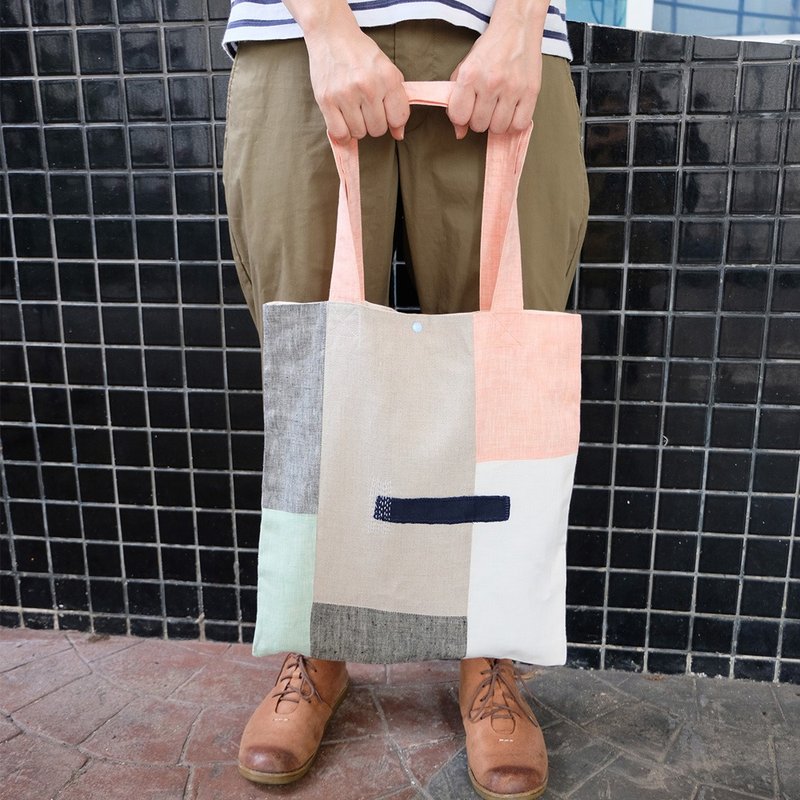 Niko Tote Bag - Sunset Orange - 手提包/手提袋 - 棉．麻 橘色
