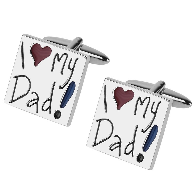 I Love My Dad Cufflinks - Cuff Links - Other Metals Multicolor