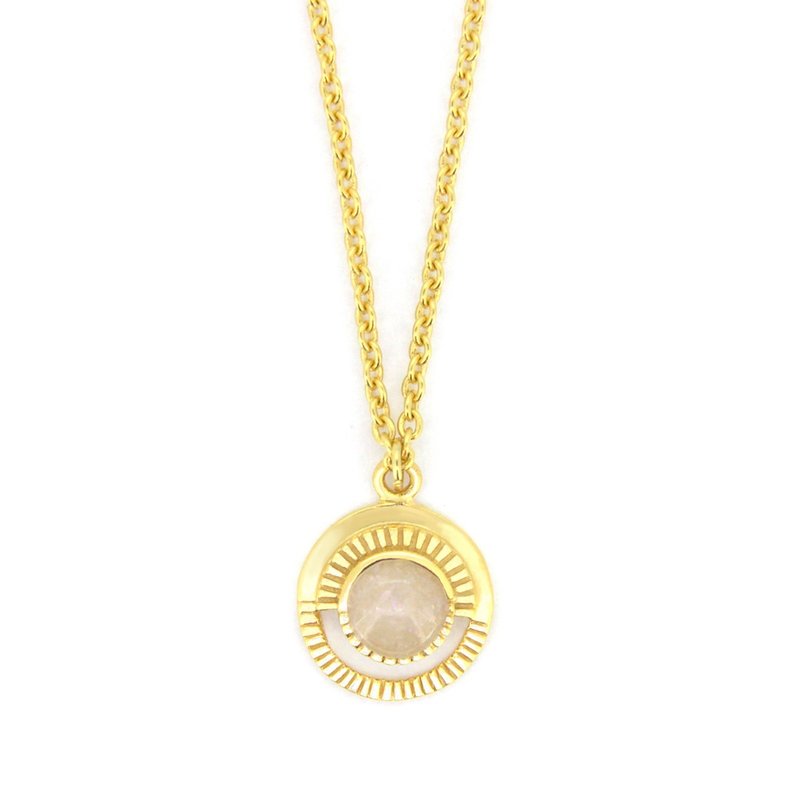 Halo Moon Necklace, Sterling Silver, Moon Necklace. - 項鍊 - 純銀 金色