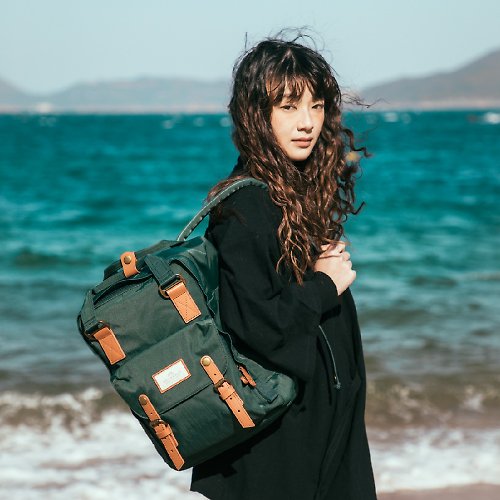 DOUGHNUT - 來自香港的包包設計品牌 DOUGHNUT 防潑水多袋式後背包-綠色-Macaroon
