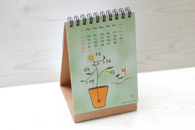 [Desktop Calendars] 2018 (Pink Hong Kong Version) - ปฏิทิน - กระดาษ ขาว