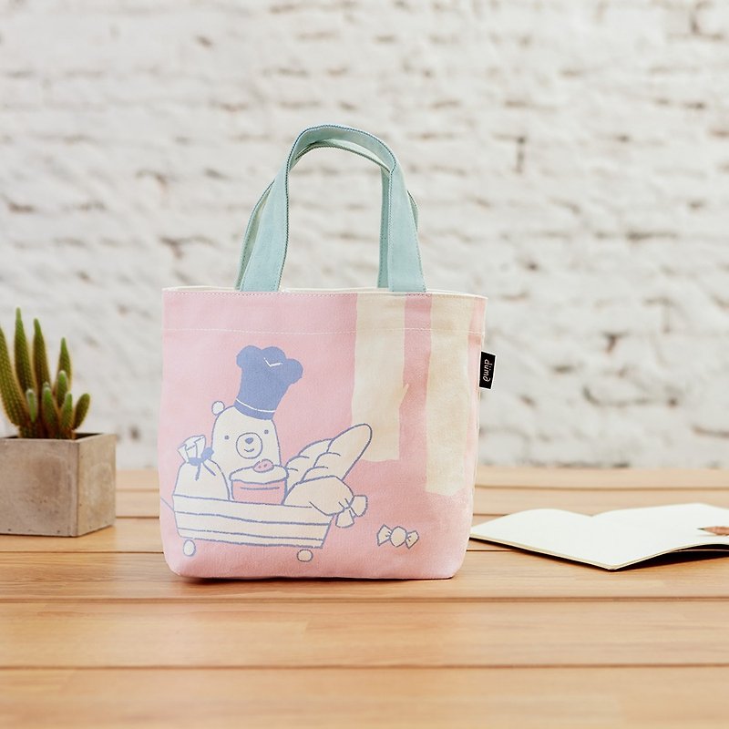 Magic dessert bag (small bag in forest running errands) - กระเป๋าถือ - ผ้าฝ้าย/ผ้าลินิน สึชมพู