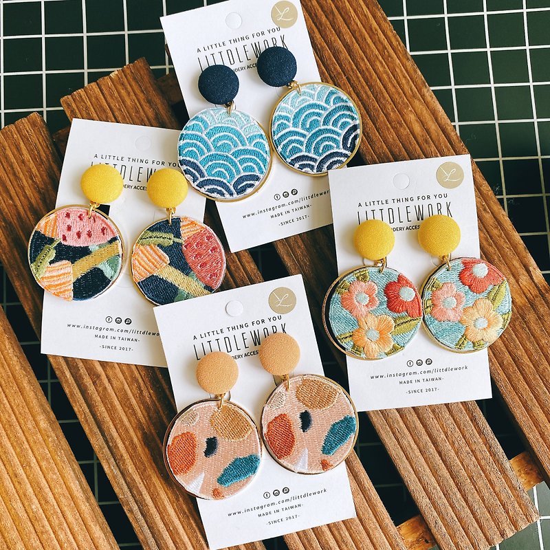 Embroidery earrings |  totem | Littdlework
