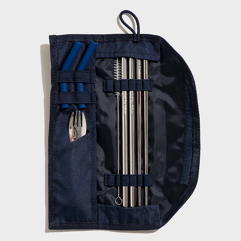United by Blue Waterproof Tableware Storage Bag Utensil Kit 132-Navy - Cutlery & Flatware - Stainless Steel Blue