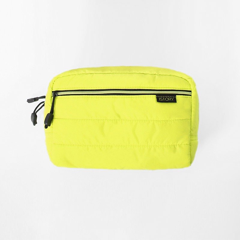 Cosmetic bag (large). Yellow╳black - กระเป๋าเครื่องสำอาง - วัสดุอื่นๆ สีเหลือง