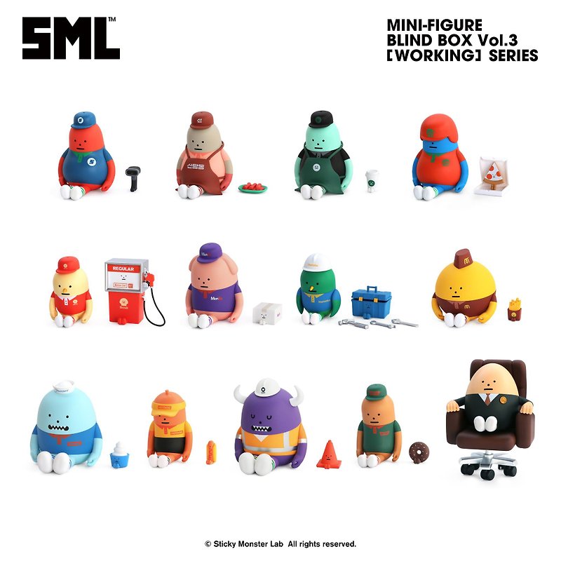 Sticky Monster Lab SML BlindBox Vol.3 Working Series - Stuffed Dolls & Figurines - Plastic Multicolor