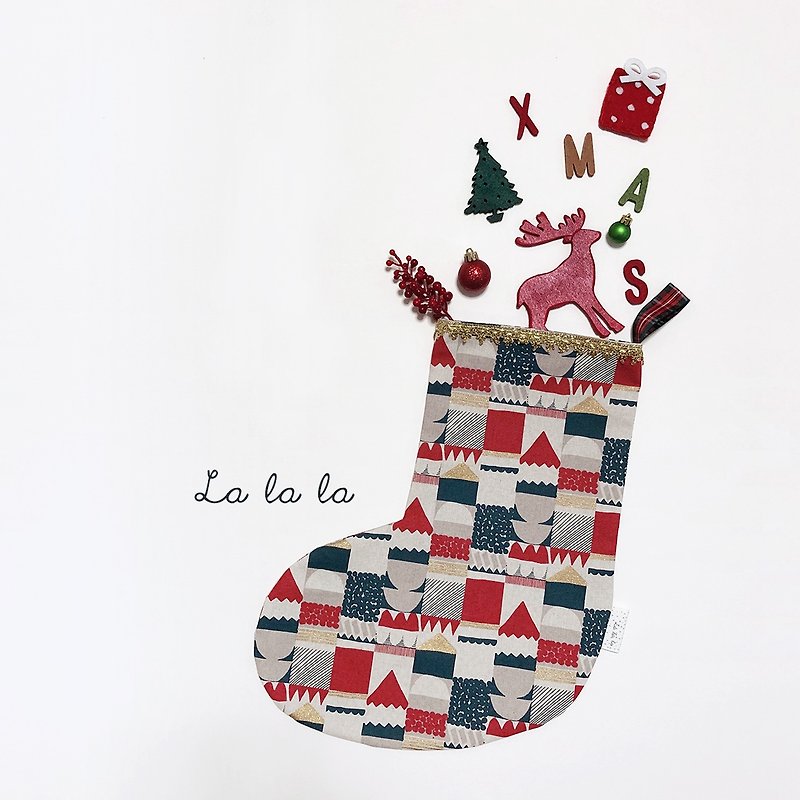 Love red with green Christmas stockings - Items for Display - Cotton & Hemp Red