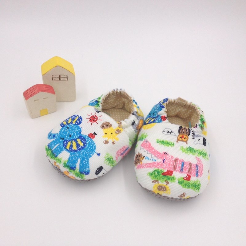 Wax painted Makino-toddler shoes/baby shoes/baby shoes - รองเท้าเด็ก - ผ้าฝ้าย/ผ้าลินิน หลากหลายสี