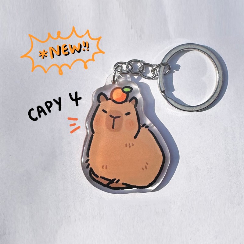 capybara family acrylic charm keychain - Keychains - Acrylic 