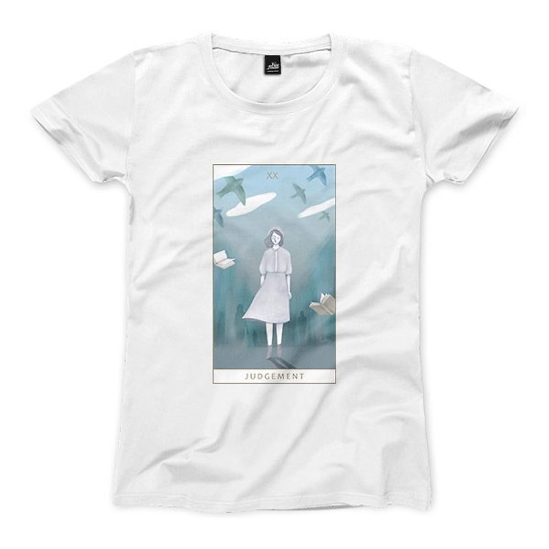 XX |ジャッジメント - ホワイト - レディースTシャツ - Tシャツ - コットン・麻 