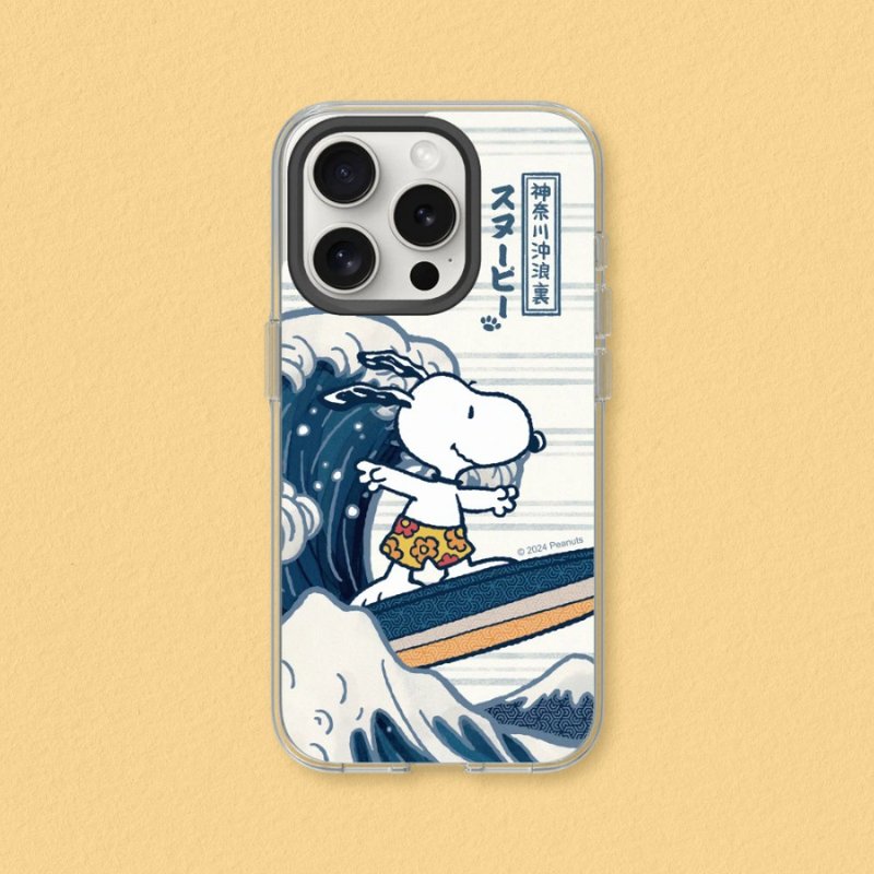 Clear anti-fall phone case∣Snoopy X top art master/The Great Wave off Kanagawa for iPhone - อุปกรณ์เสริมอื่น ๆ - พลาสติก สีใส