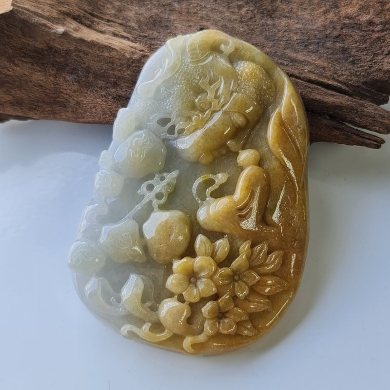大塊細料漸層色一念之間|天然緬甸玉A貨翡翠 - 吊飾/掛飾 - 玉石 
