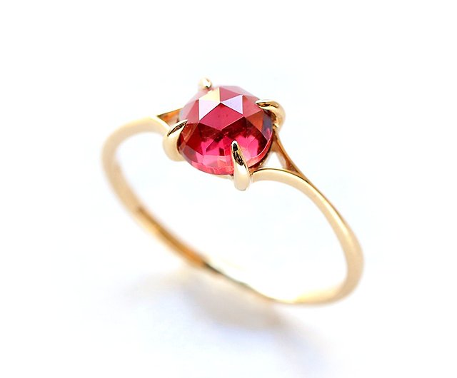 Garnet K10 Ring Rose Cut ~VALOA~ January Birthstone - Shop raspia