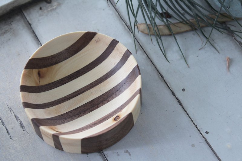 Wooden plate - จานเล็ก - ไม้ สีนำ้ตาล