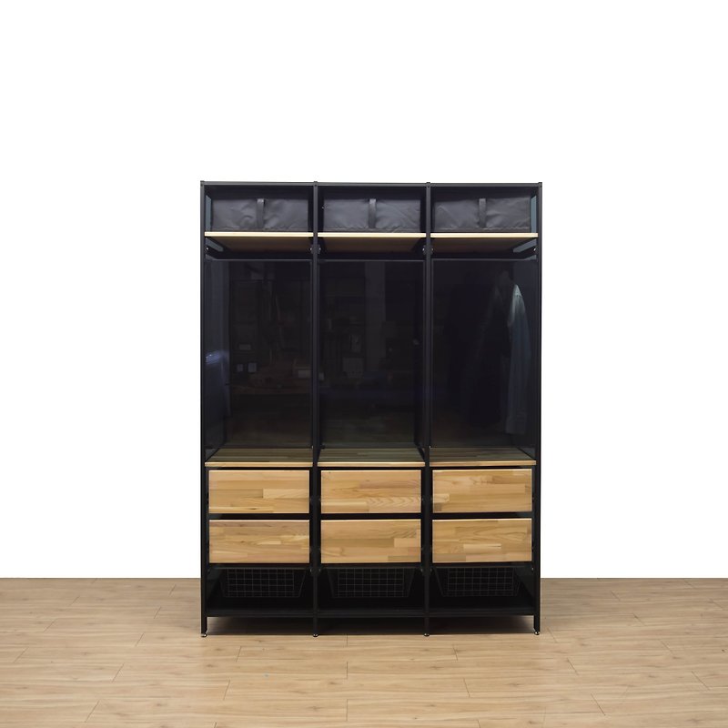 Creesor - Shido 60 Industrial Wind Cabinet Wardrobe - Wardrobes & Shoe Cabinets - Other Metals Black