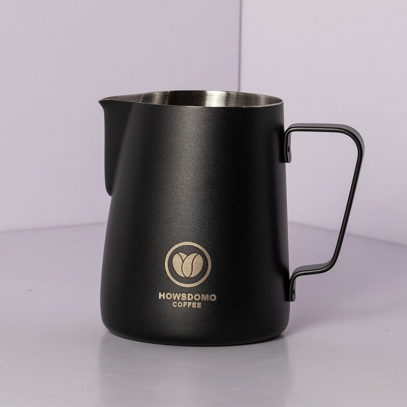 【Good things take time】Sharp cup with sharp mouth and oblique mouth-350ml (black) - เครื่องทำกาแฟ - สแตนเลส สีดำ