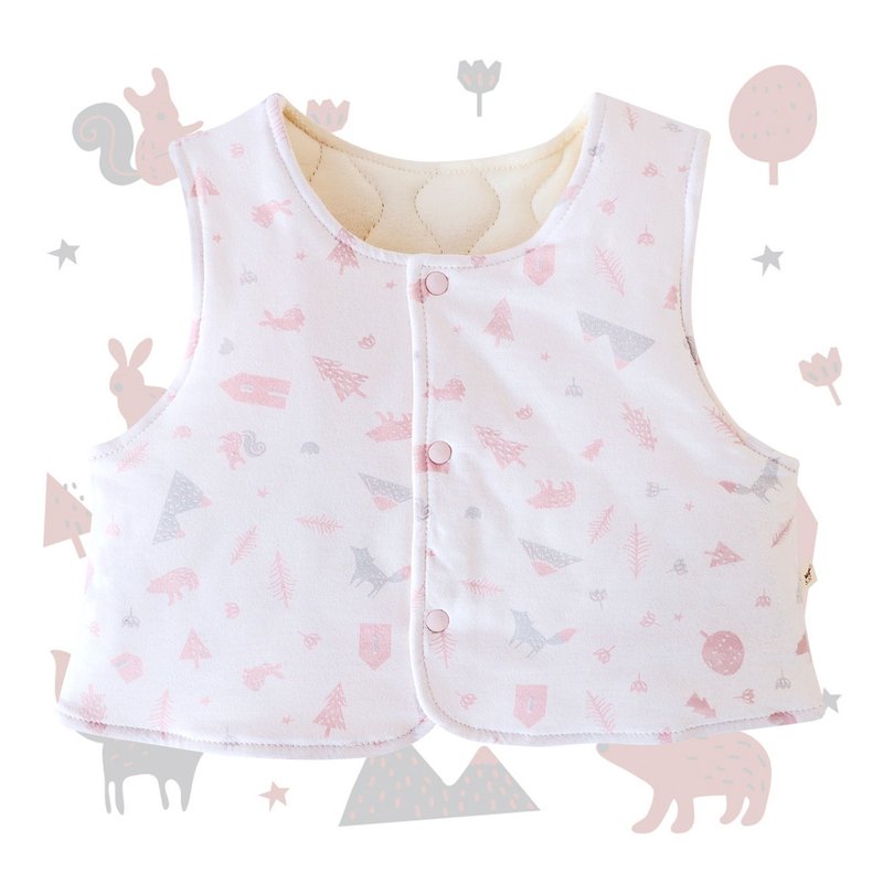 [SISSO organic cotton] Nordic bunny cute cotton vest (small pink) - Tops & T-Shirts - Cotton & Hemp Pink