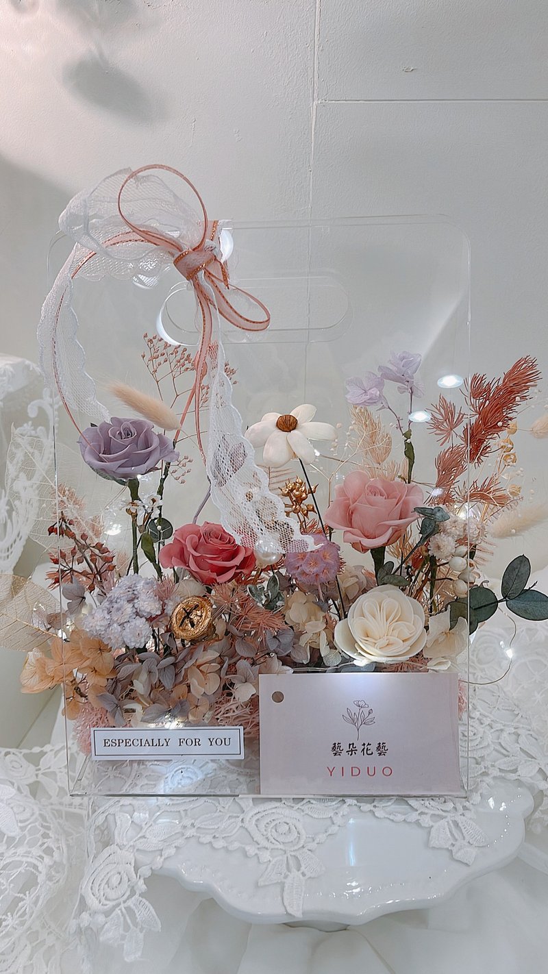 名片座永生花 - 名片架/名片座 - 植物．花 粉紅色