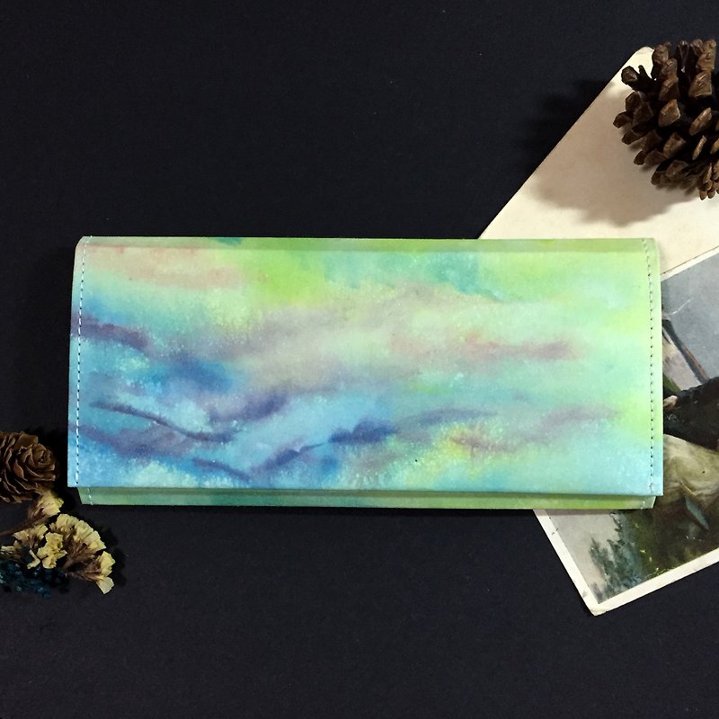 Clip Series Hand-painted Series - Washable Kraft Paper, Washed Paper, Paper Leather Hand-painted Leather Hand-painted Hand-painted Acrylic Paint Paint - Wallets - Paper Multicolor