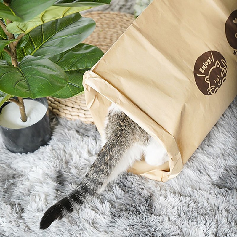 [Japan CattyMan] Shasha Kraft Paper Tunnel + Funny Cat Stick Set - ของเล่นสัตว์ - กระดาษ 