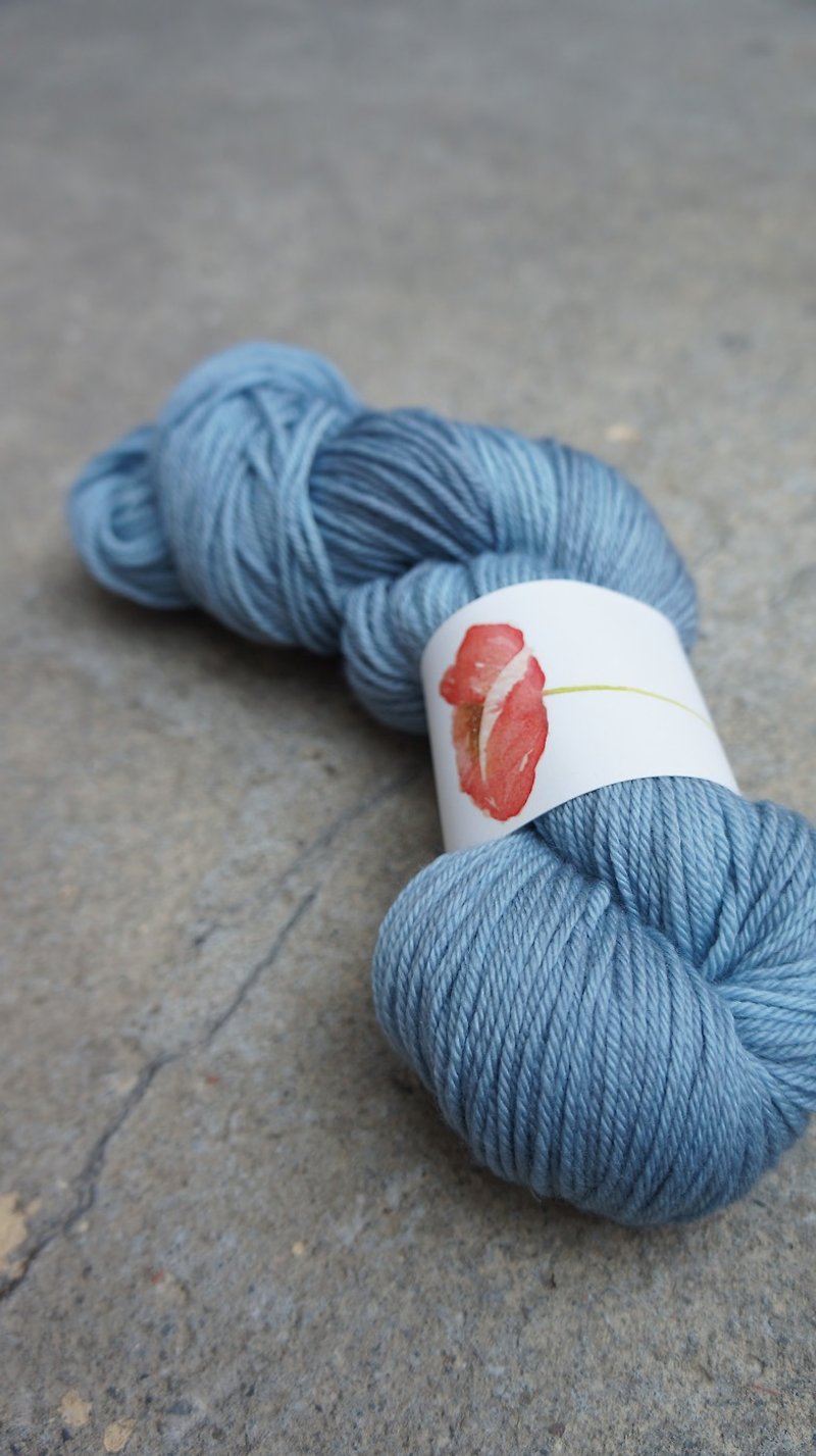 Hand dyed thread. Washed Denim (Sport 100%SWM) - Knitting, Embroidery, Felted Wool & Sewing - Wool 
