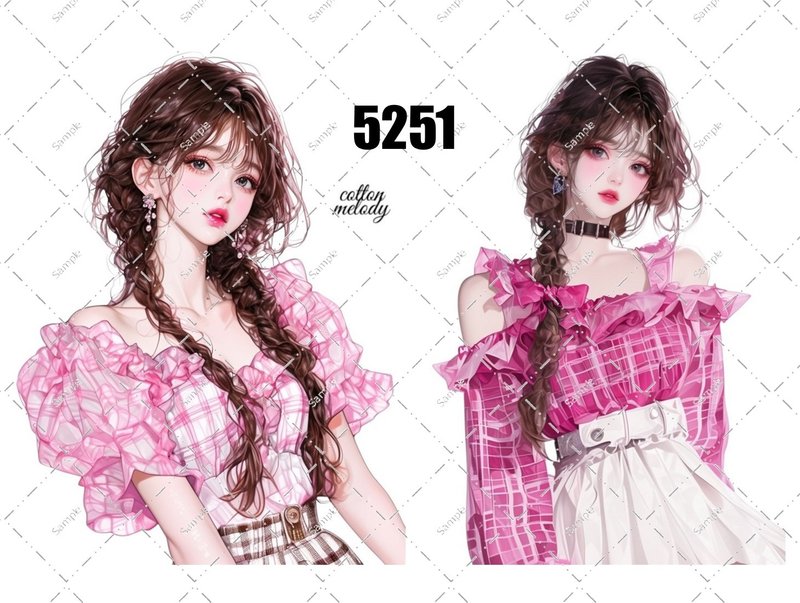 original sticker no.5251 人物ステッカー オリジナルステッカー オリジナル人物ステッカー 装飾ステッカー cotton melody - 貼紙 - 紙 