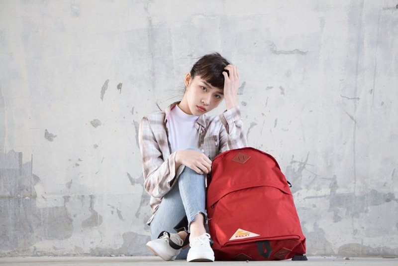 Daypack classic casual backpack (14 colors) - Backpacks - Nylon Red