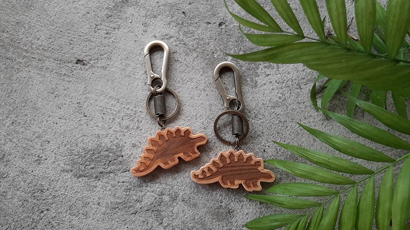 Stegosaurus Charm // Dinosaur Charm // Safe Shipping SOP - Keychains - Wood Multicolor