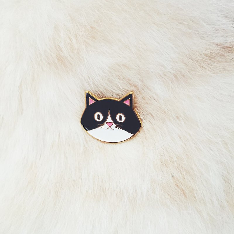 #09 Black Cat Pin/Brooch - Brooches - Other Metals Black