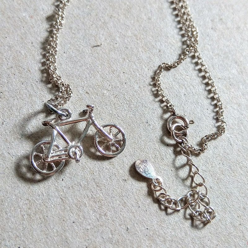 American Antique Jewelry | Bicycle 925 Sterling Silver Necklace - Necklaces - Sterling Silver Silver