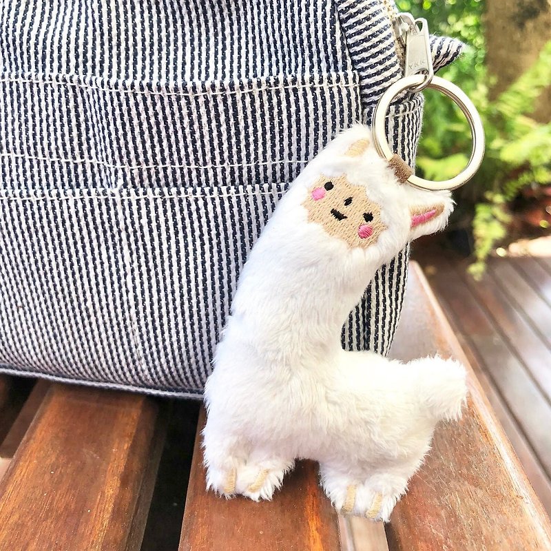 Babo Alpaca Doll Keyring - 吊飾 - 聚酯纖維 白色
