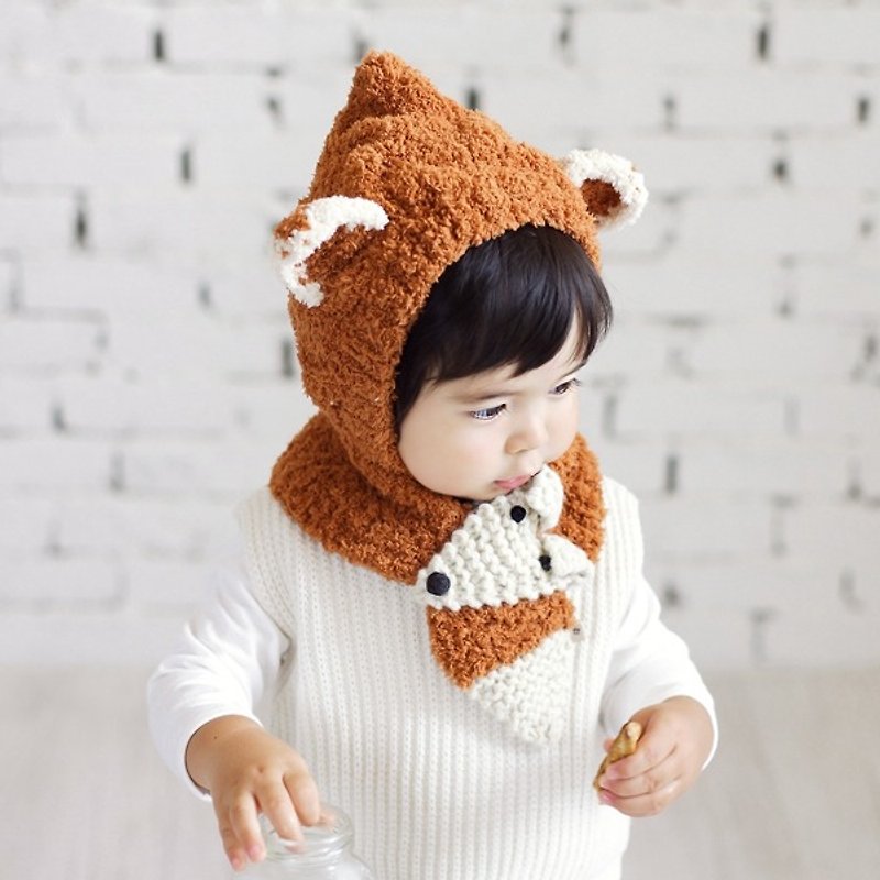 Good day blossoming / Happy Prince soft little fox gift set (hat + Scarf) caps Christmas gifts - Bibs - Polyester Multicolor