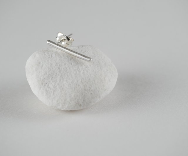 Silver925 片耳用バーピアス - ショップ Pearls on a Thread