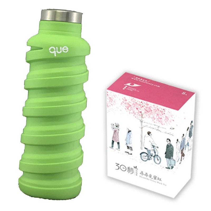 Que Bottle green foam bottle green 600ml + found tea cold honey honey black tea or green tea products - Pitchers - Silicone Green