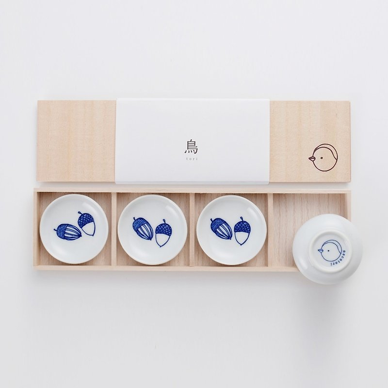 Shizuho Pazo Sakiyaki - Azuki bean dish gift set (4 pieces) - Small Plates & Saucers - Porcelain White