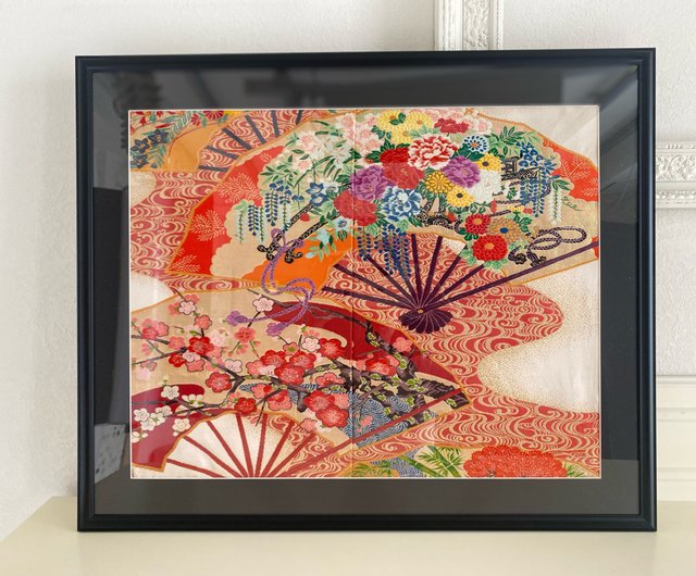 色打掛からつくるアートパネル vintage 刺繍着物 和モダン 和風