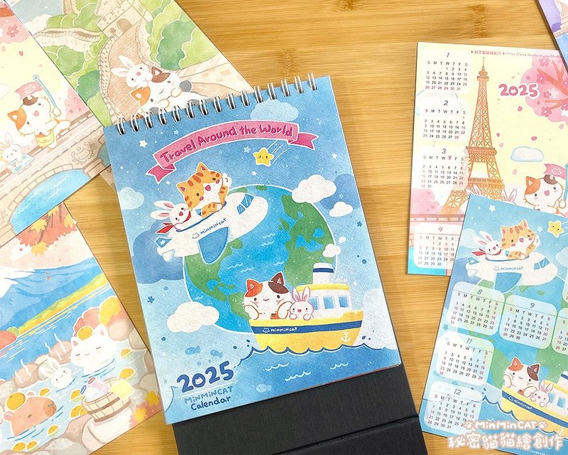 2025 Secret Cat Illustration Desk Calendar ((Comes with calendar photo card)) Illustration/Desk Calendar/Annual Calendar - ปฏิทิน - กระดาษ หลากหลายสี