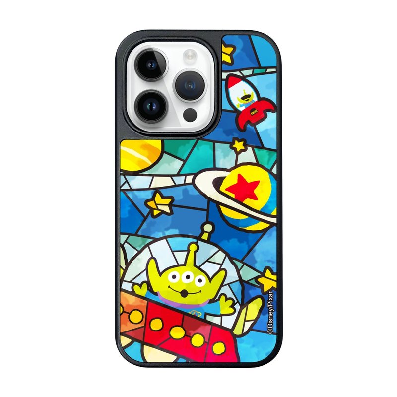 i-Smart-Mirror Phone Case-Stained glass Style-iPhone 15 Series-Aliens - เคส/ซองมือถือ - พลาสติก สีเขียว