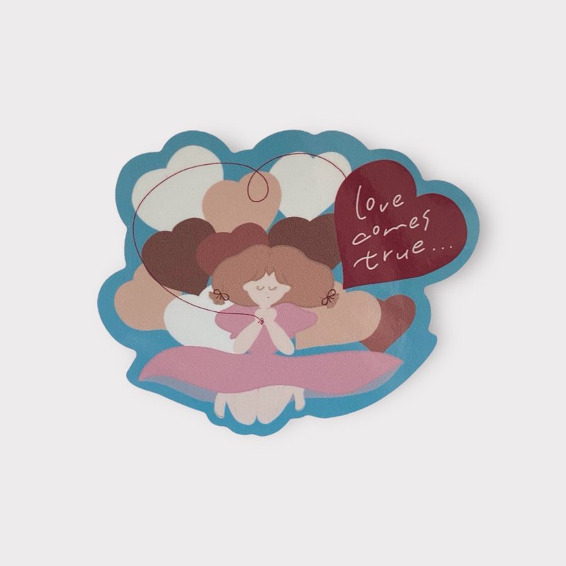 love comes true -blue-sticker - สติกเกอร์ - กระดาษ หลากหลายสี