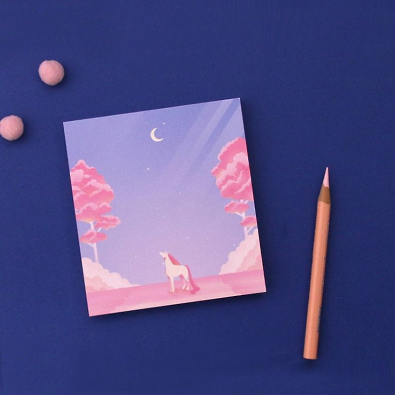 Second Mansion Dream Moonlight Notepad V2-01 Moonlight Unicorn, PLD63406 - Sticky Notes & Notepads - Paper Multicolor