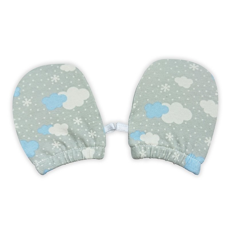 [Deux Filles Organic Cotton] Cute Cloud Newborn Gloves - อื่นๆ - ผ้าฝ้าย/ผ้าลินิน สีเทา