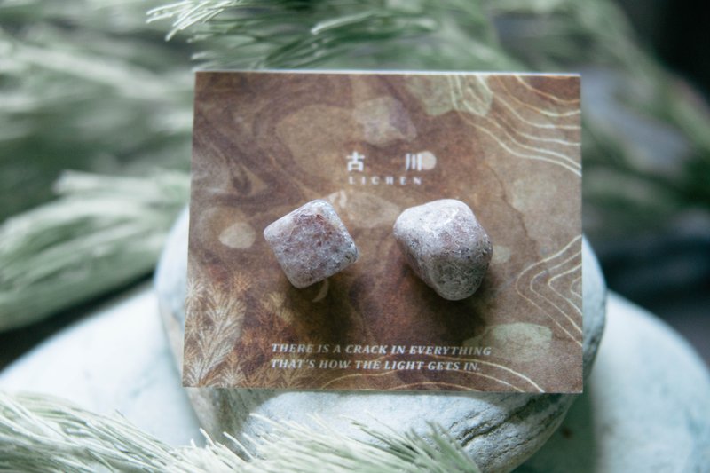 CRACK | 礦物系耳環 |  EARRINGS - 耳環/耳夾/耳骨夾 - 玉石 粉紅色