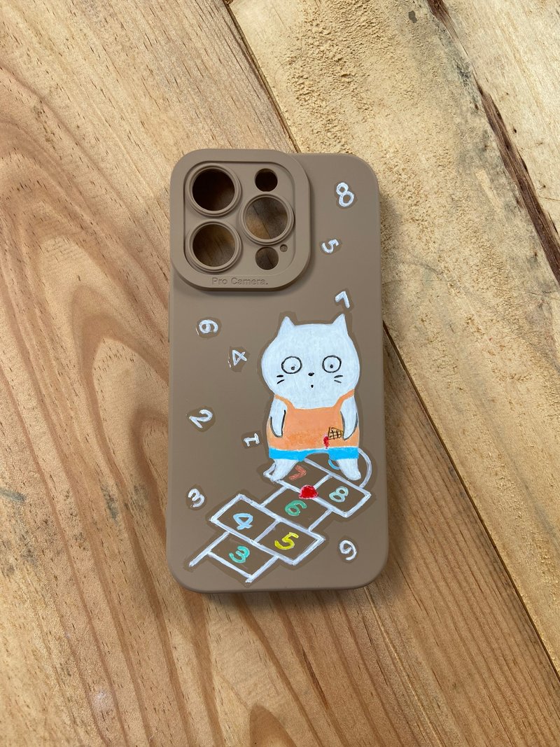 Fully hand-painted mobile phone case-Jumping from a plane - เคส/ซองมือถือ - ซิลิคอน 