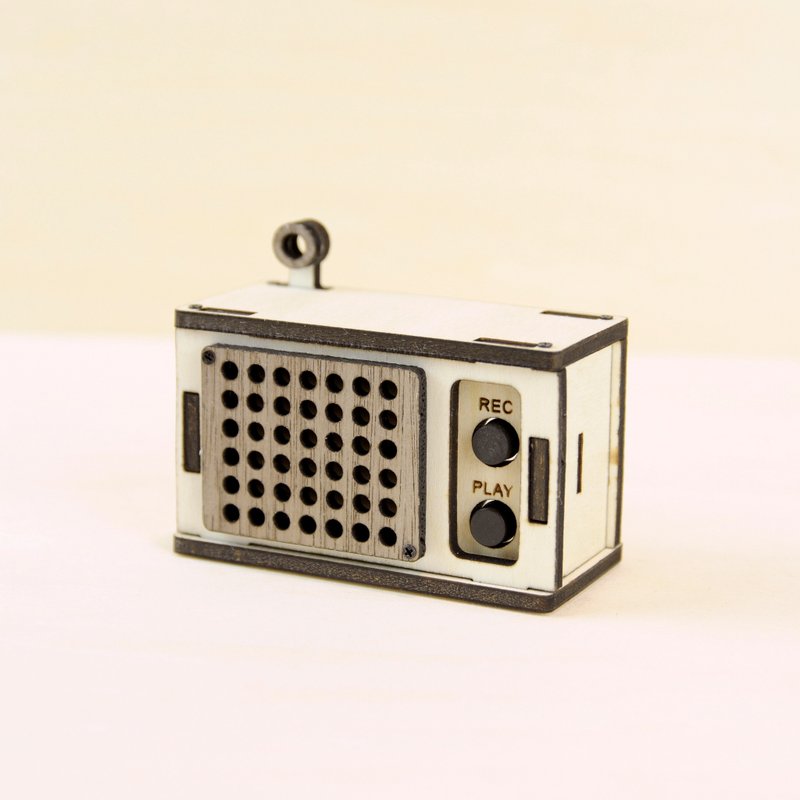 錄音禮品-復古收音機造型.手工木製錄音禮物.備忘留話.情人節生日 - 其他 - 木頭 卡其色
