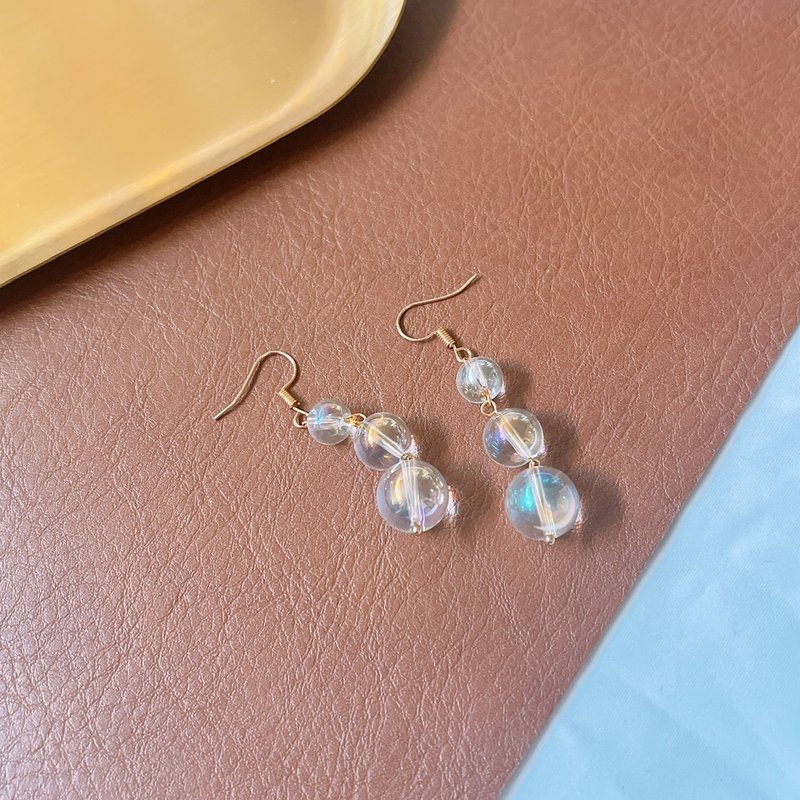 Handmade bubble earrings ear clips accessories - Earrings & Clip-ons - Glass Transparent