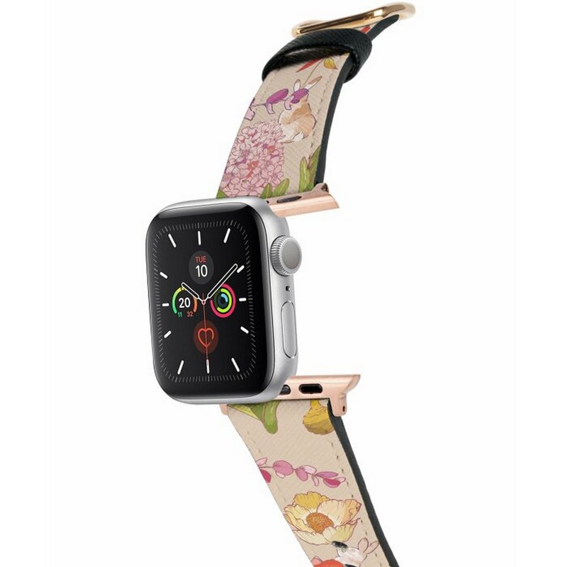Crescent Moon 十字壓紋牛皮Apple Watch真皮皮革錶帶5320 - 錶帶 - 真皮 