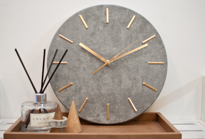 Cement WALL CLOCK -Silent CLOCK - Clocks - Wood Transparent