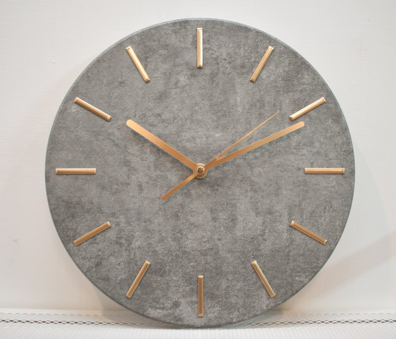Cement WALL CLOCK -Silent CLOCK - Clocks - Wood Transparent